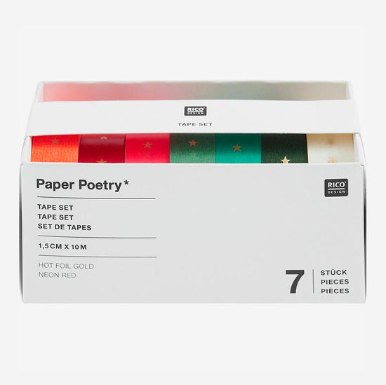 Coffret de masking tapes étoilés : papeterie pour cadeaux de Noël