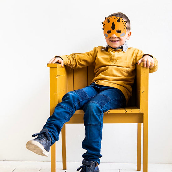 6 masques en papier dinos : accessoire photobooth pour enfant
