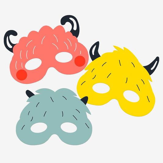 6 masques en papier monstre : accessoire deguisement enfant