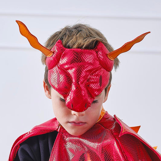 Masque de dragon rouge : accessoire deguisement garcon