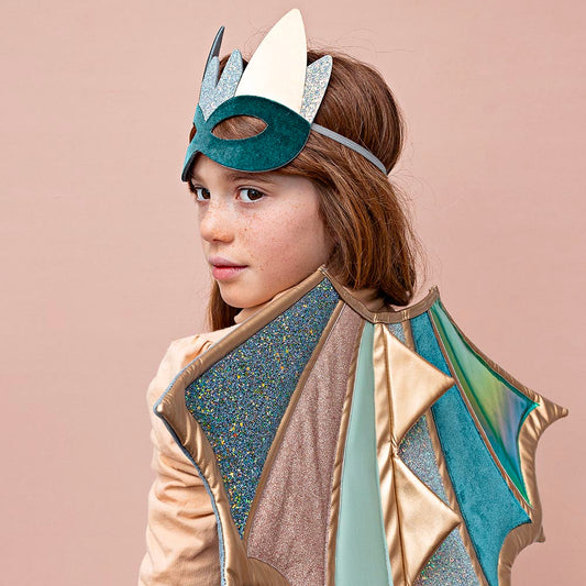 Masque dragon à paillettes : accessoire deguisement original