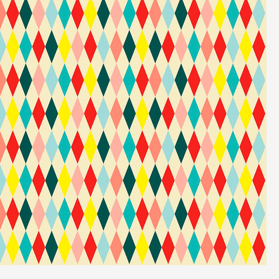 Nappe en papier losanges colorés pour anniversaire enfant