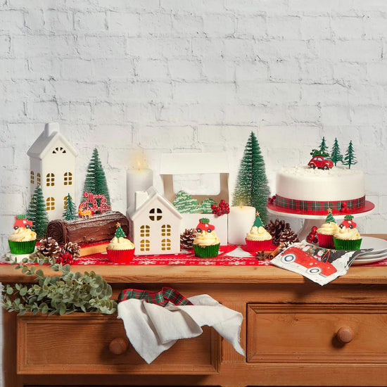 5 toppers en sucre voiture de Noël : decoration biscuits de noel