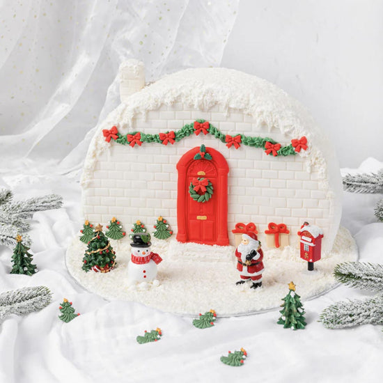 6 toppers en sucre couronne de Noël : deco buche de noel originale