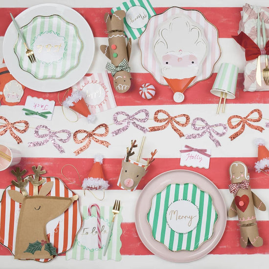 Table de Noël - Ensemble de 8 assiettes au design Père Noël