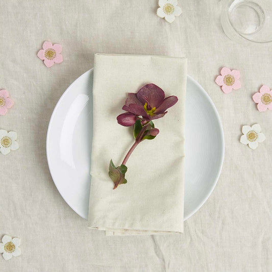 Confeti de mesa de fieltro: flores blancas | Diseño Rico