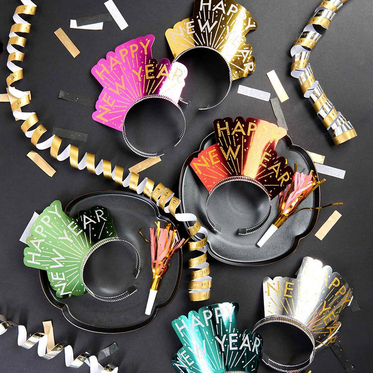 6 serre-têtes Happy New Year : idee accessoire fete nouvel an