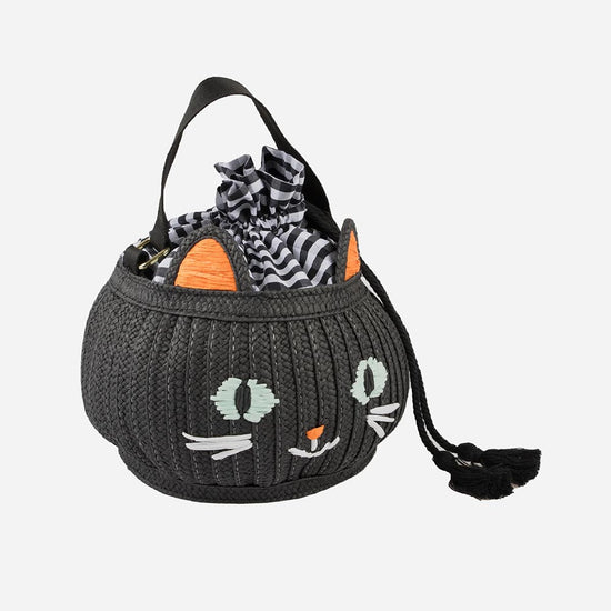 Super panier chat noir Halloween : decoration chat halloween