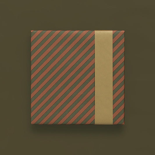 Rotolo di carta regalo diagonale cognac: regalo di compleanno chic