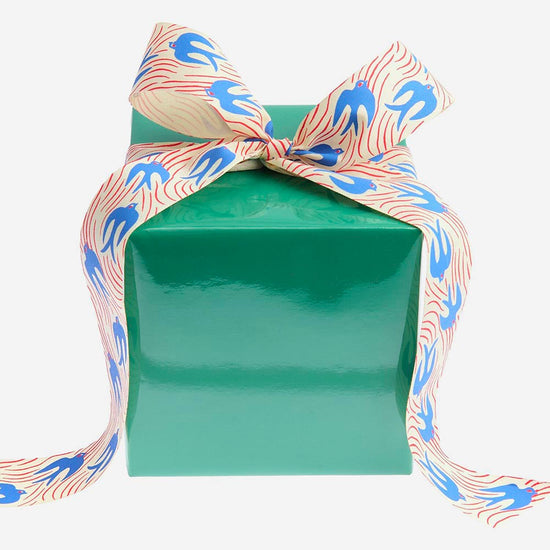 Papier cadeau vert laqué pour anniversaire ou Noël