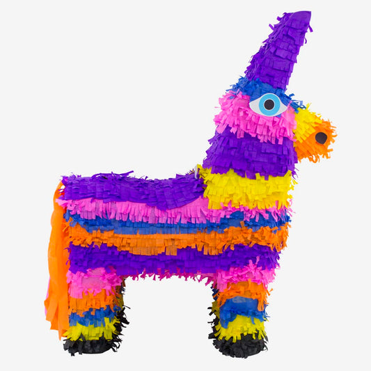 Pinata traditionnelle âne multicolore pour anniversaire et fête