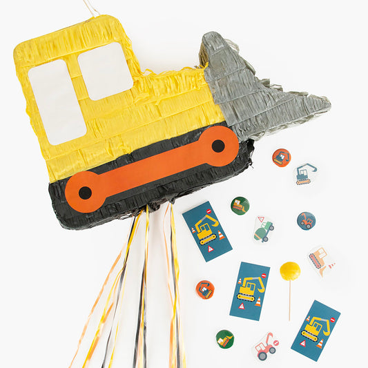 Kit de piñata de cumpleaños del sitio de construcción: pequeños regalos para piñatas