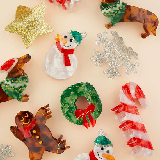 Pince à cheveux bonhomme de neige idée cadeau pour secret santa adulte