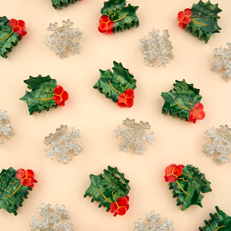 Petite pince à cheveux flocon idée cadeau pour Noël adulte