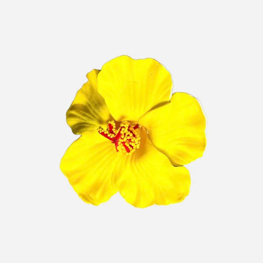 1 pince fleur hawaïenne jaune : accessoire cheveux et cadeau fille