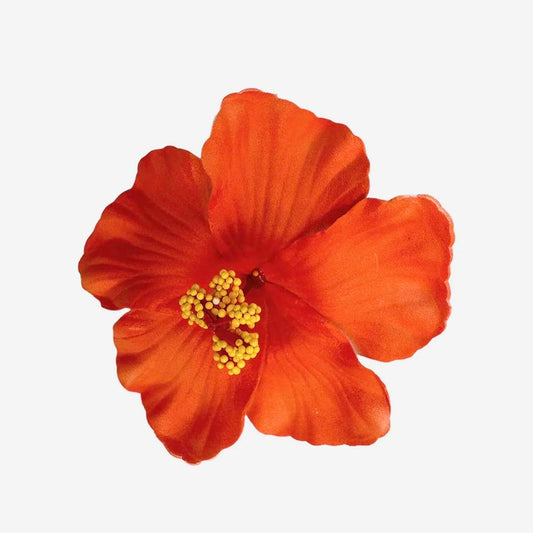 1 pince fleur hawaïenne orange - accessoire deguisement vaiana