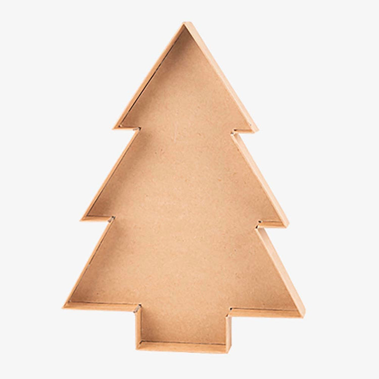 Plateau sapin de Noël en kraft pour table de Noël