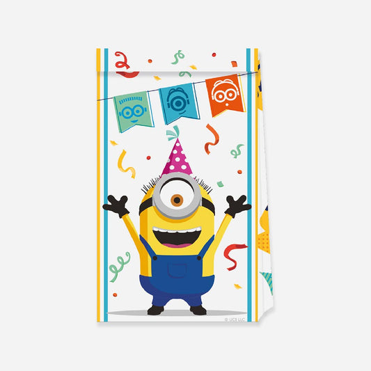 5 pochettes en papier Minions pour pochette surprise anniversaire