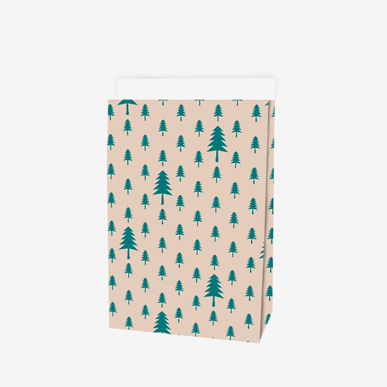 Papeterie de Noël : 1 pochette en papier à fond plat sapin pour cadeau de noel ou avent