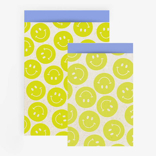 1 pochette en papier smiley jaune pour pochette surprise, emballage cadeau ou pêche à la ligne