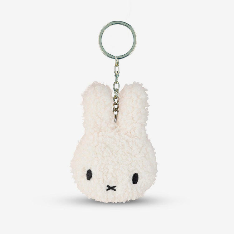 Porte-clé tête de Miffy bouclette blanc : idée cadeau anniversaire enfant 