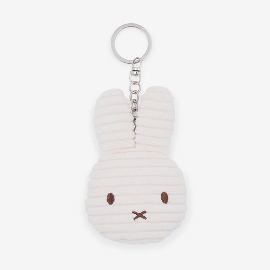 Porte-clé tête de Miffy velours côtelé blanc : cadeau anniversaire enfant