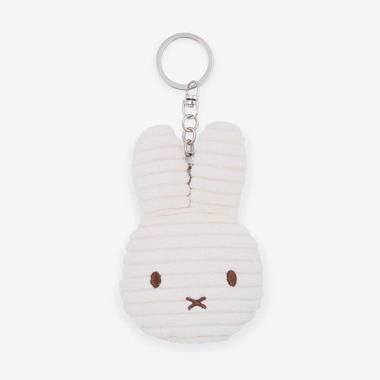 Porte-clé tête de Miffy velours côtelé blanc : cadeau anniversaire enfant