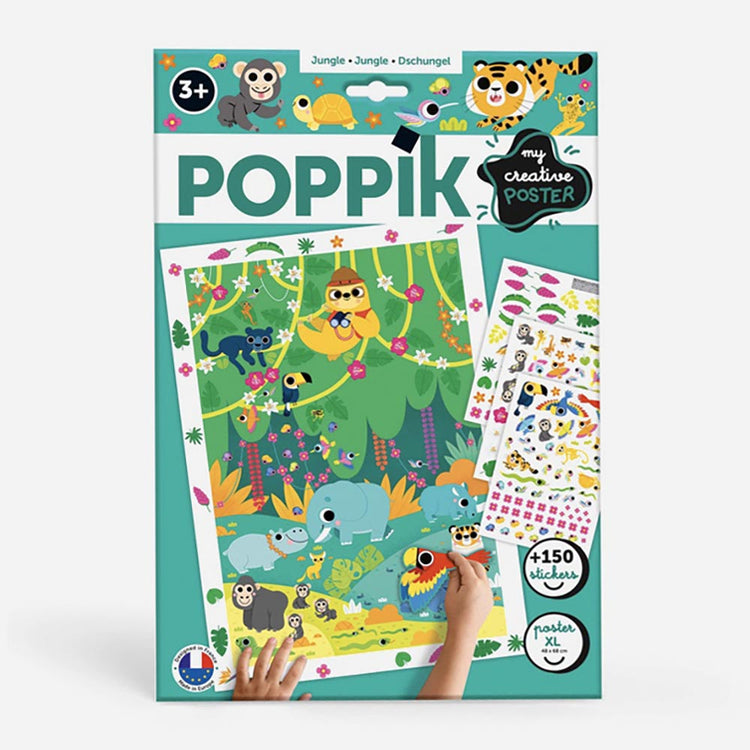 Poppik : poster créatif thème jungle avec 150 stickers