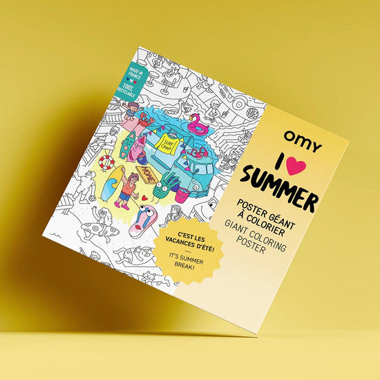 Poster géant à colorier I love summer : idee cadeau anniversaire
