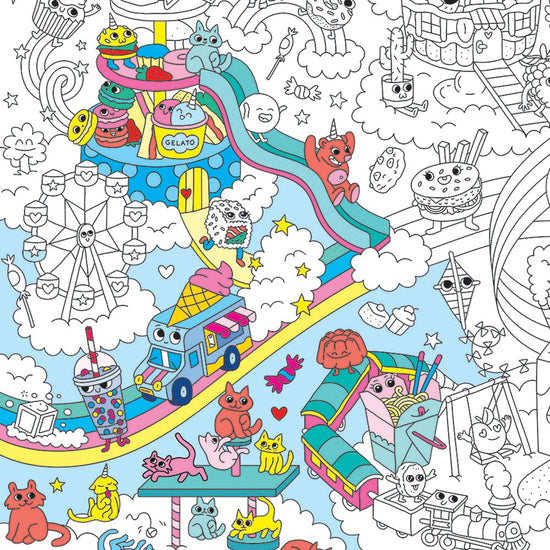 Poster géant à colorier Kawaï : idée cadeau anniversaire enfant 