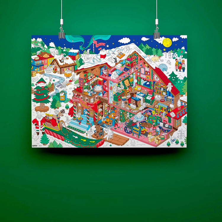 OMY : poster de Noël géant à compléter avec + de 100 autocollants