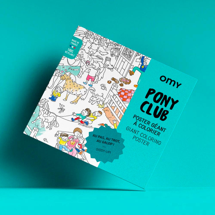 Poster géant à colorier poney club : idée cadeau anniversaire enfant