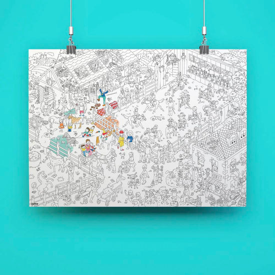 Poster coloriage géant univers cheval : activité anniversaire enfant 