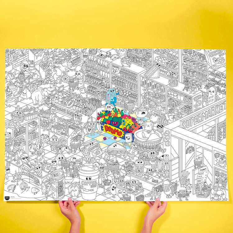 poster géant omy supermarché activité fête anniversaire enfant