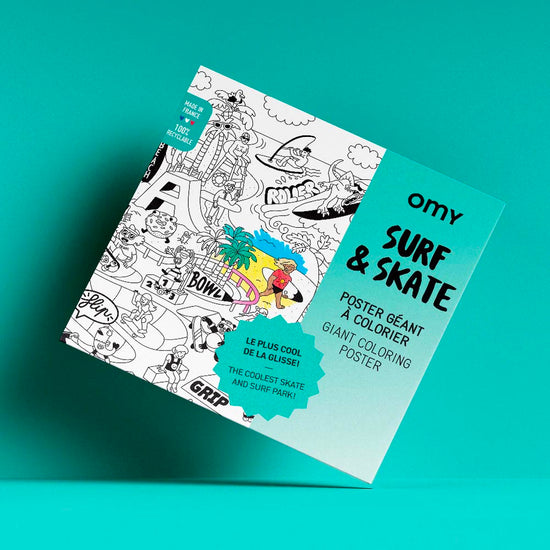 Poster géant surf & skate : coloriage activité d'anniversaire enfant