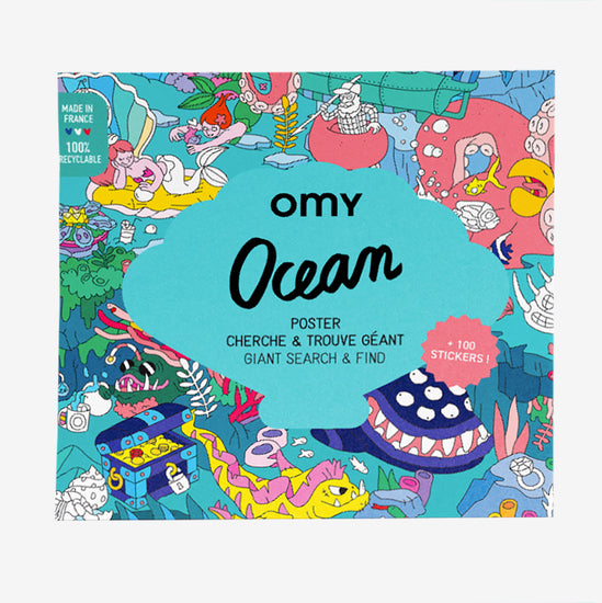 Poster géant océan avec stickers : idee cadeau anniversaire
