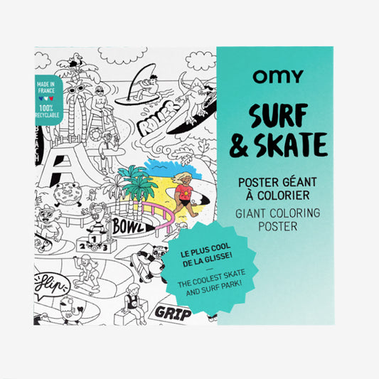 Poster géant surf & skate : décoration murale pour adolescent