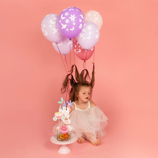 5 ballons de baudruche princesse pastel pour decoration fete chic