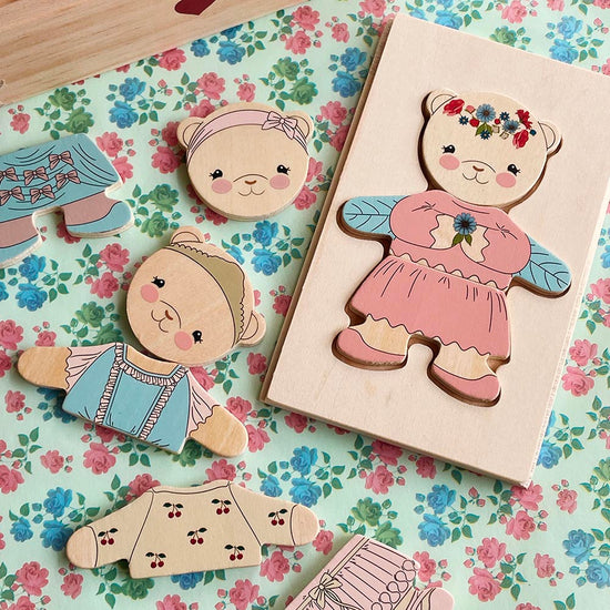 Puzzle ourson à habiller : idée cadeau de Noël enfant 