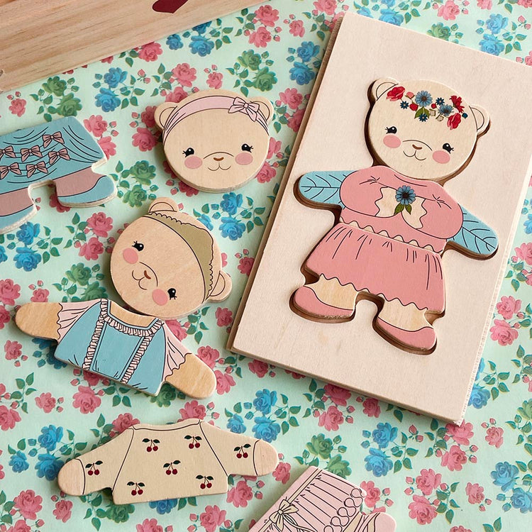 Puzzle ourson à habiller : idée cadeau de Noël enfant 