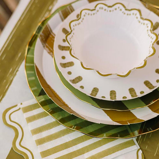 6 assiettes kaki pour table de mariage bohème