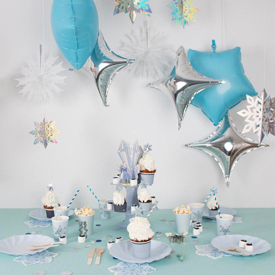 gobelets flocons pour une deco reine des neiges