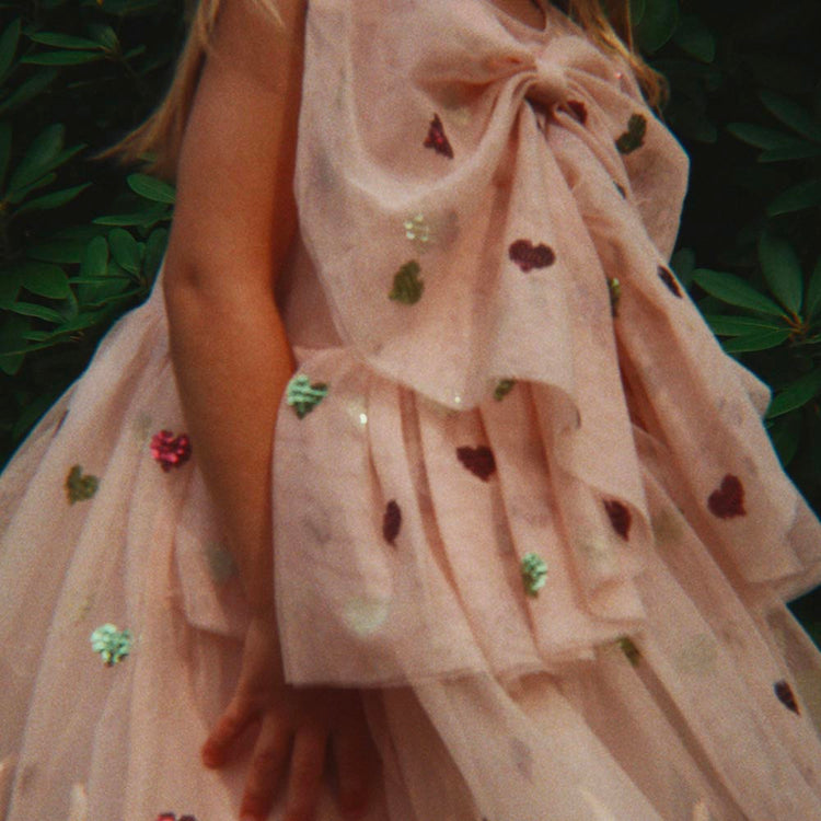 Robe de princesse chats et coeurs : déguisement anniversaire enfant