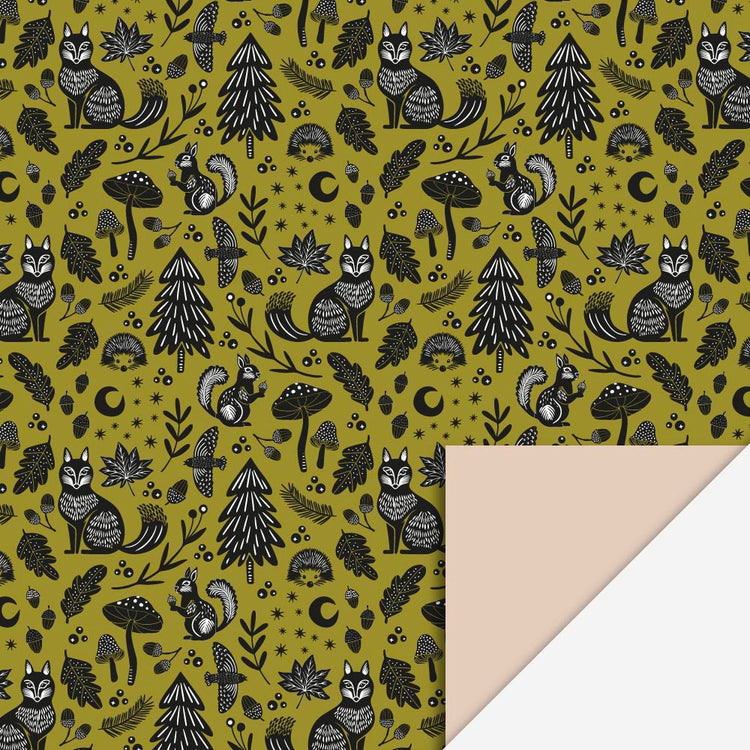 1 rouleau de papier cadeau animaux de la forêt : emballage cadeau anniversaire ou noel