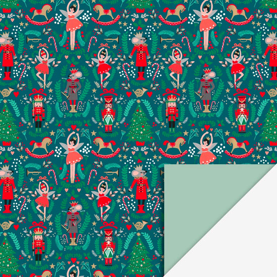 Papeterie de Noël : 1 rouleau de papier cadeau casse-noisette pour cadeau de noel