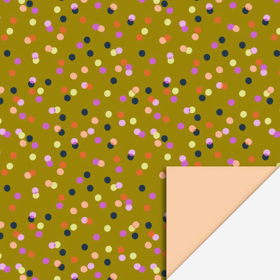 Papier cadeau confetti vert pour Noël