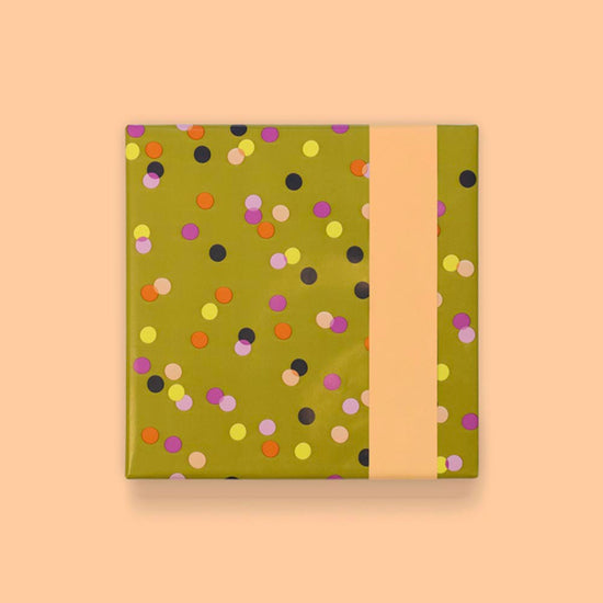 Papier cadeau confettis vert anniversaire