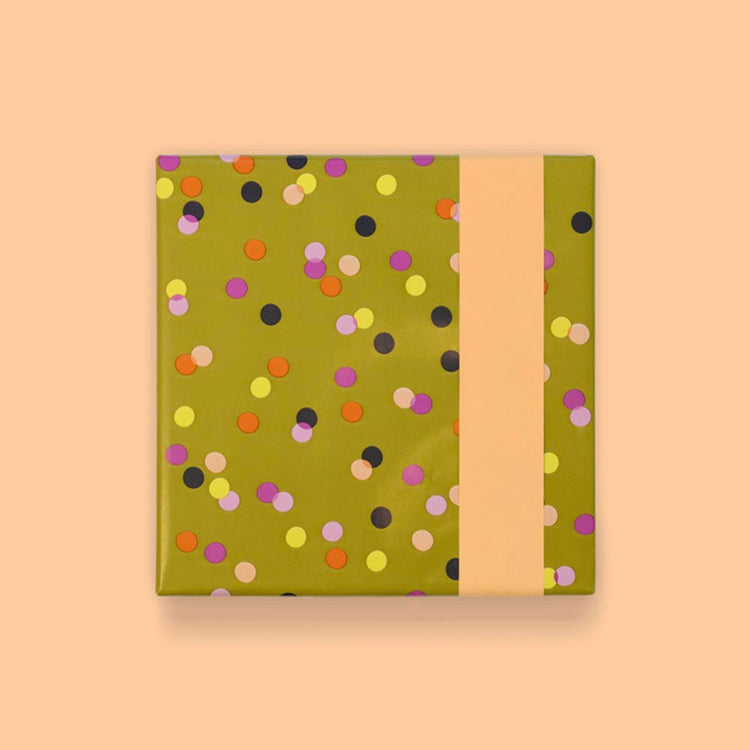 Papier cadeau confettis vert anniversaire