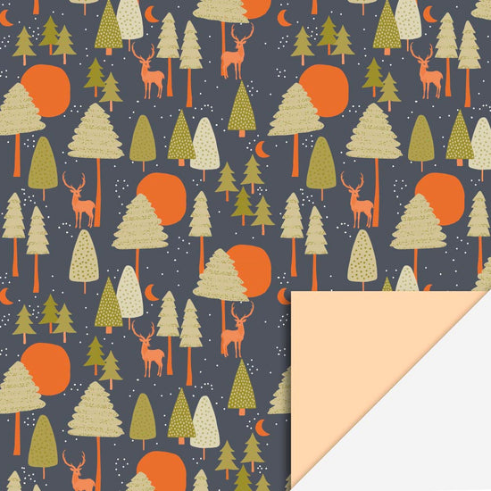 Papeterie de Noël : 1 rouleau de papier cadeau animaux de la forêt pour cadeau de noel