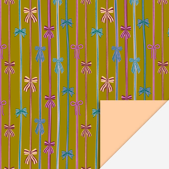 Papeterie de Noël : 1 rouleau de papier cadeau noeuds colorés pour cadeau de noel ou avent